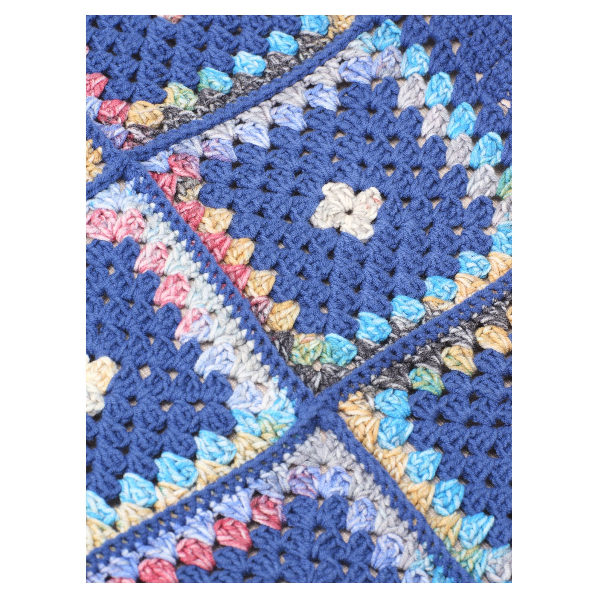 Navy Blue Crochet Granny Square Beach Tote Bag 4