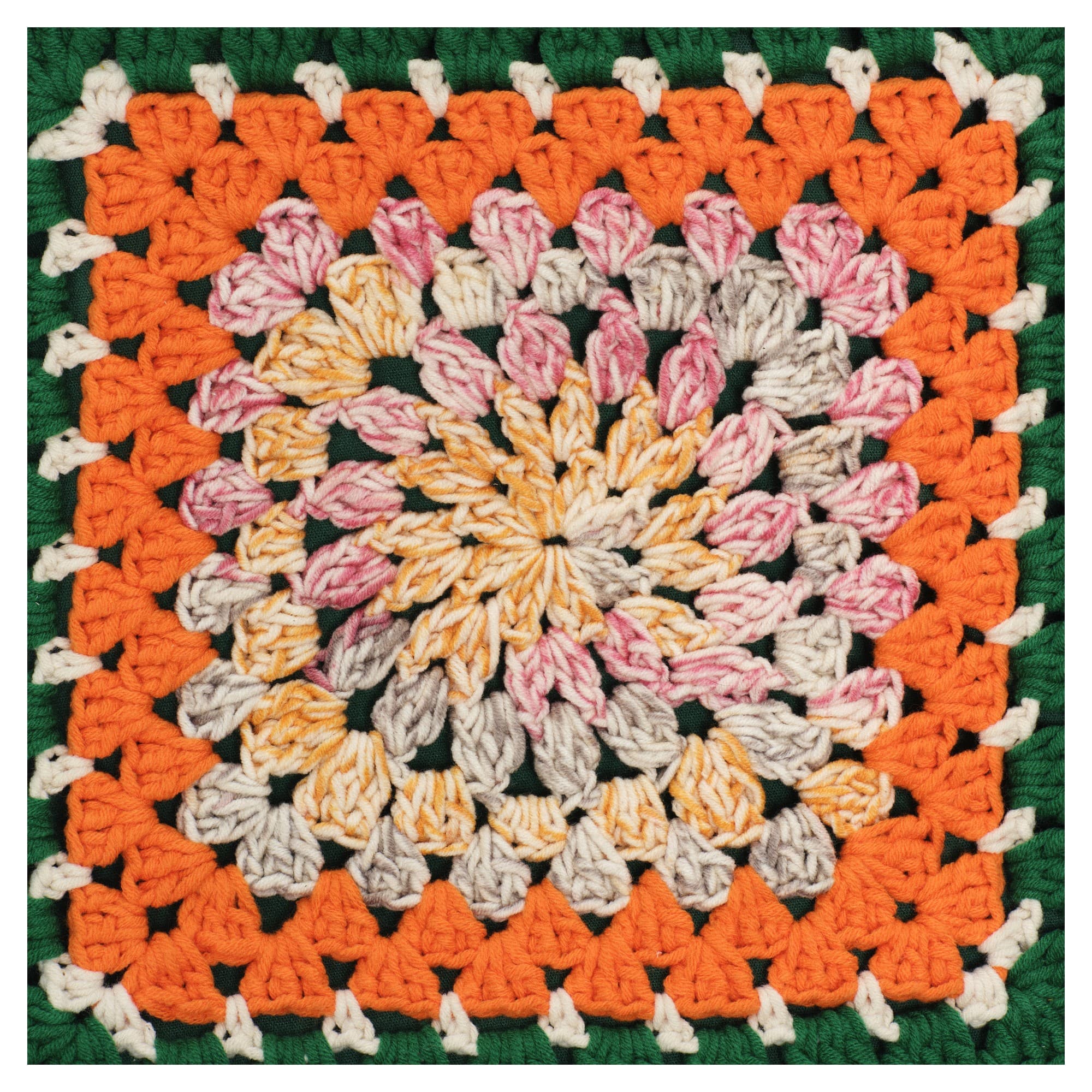 Green Orange Crochet Crossbody Bag