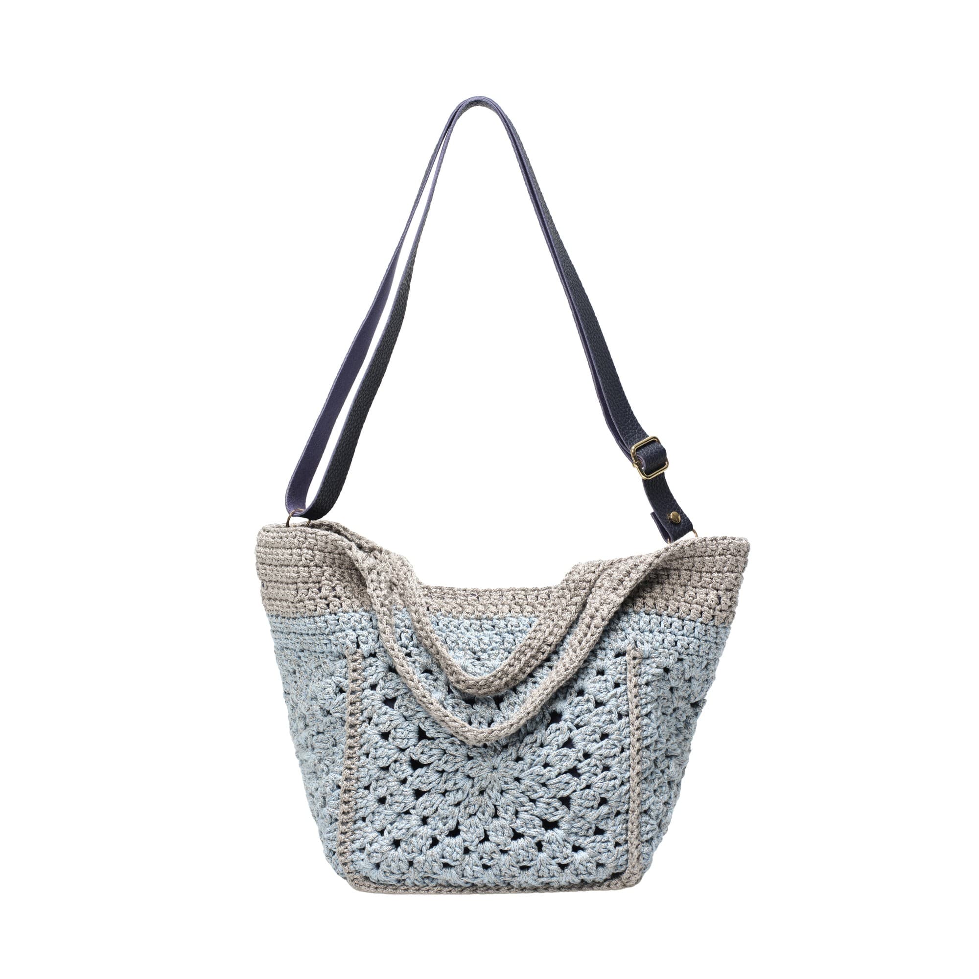Ice Blue Crochet Shoulder Bag