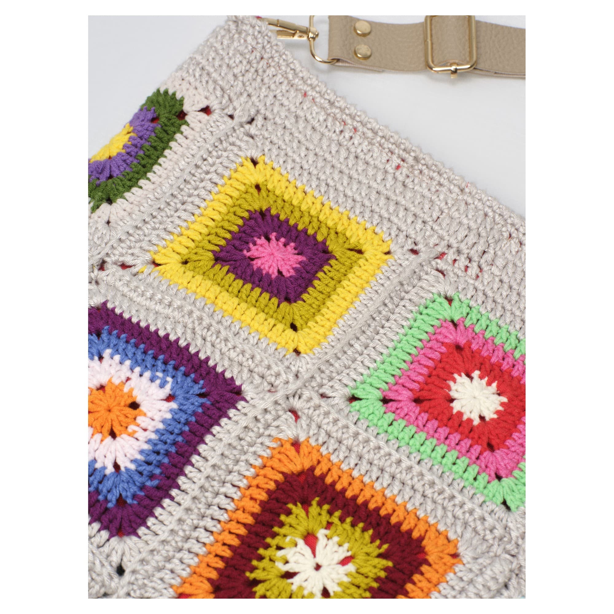 Cream Confetti Crochet Crossbody Bag 3