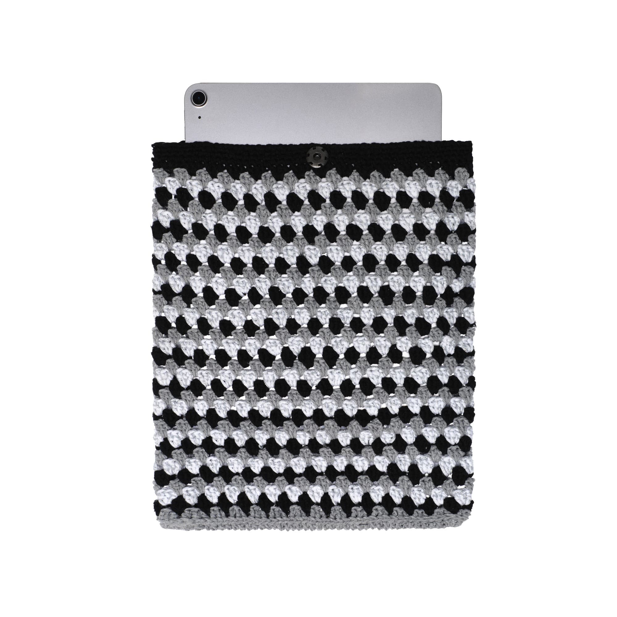 Black White Crochet Tablet Sleeve