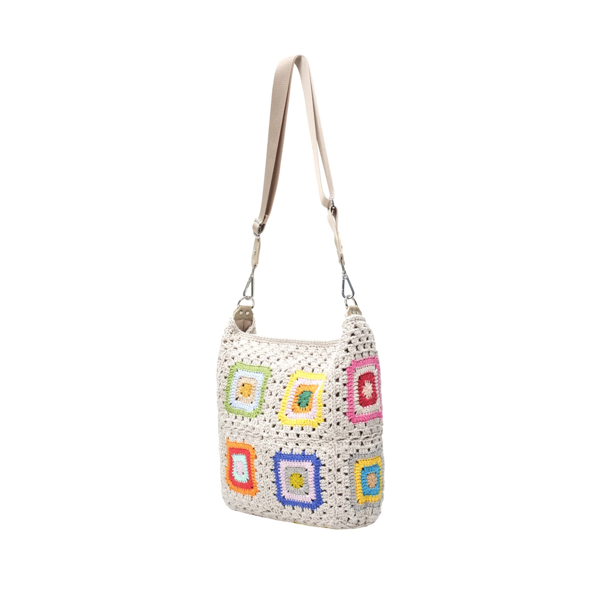 Cream Rainbow Crochet Crossbody Bag — view 2