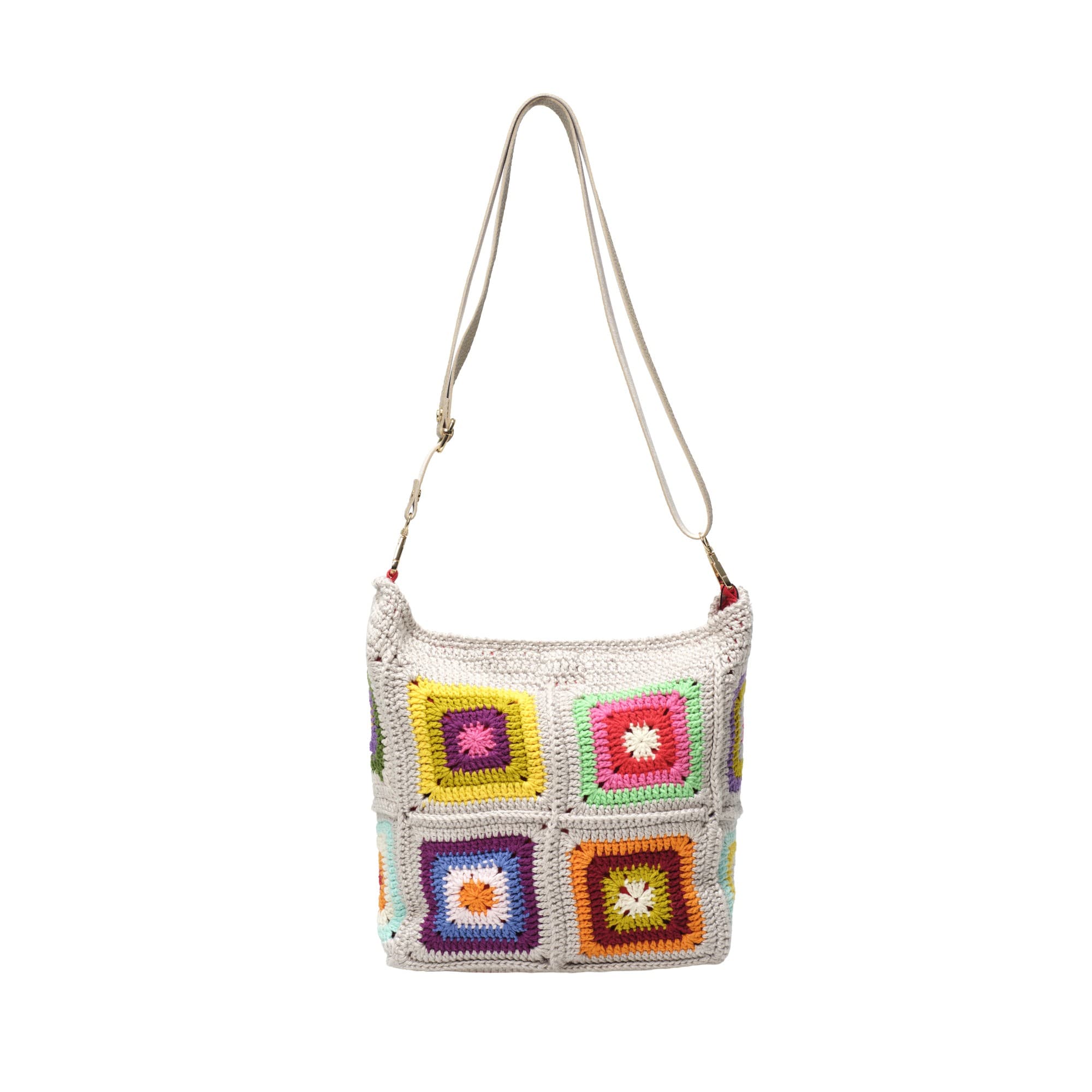 Cream Confetti Crochet Crossbody Bag